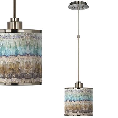 Giclee Glow 7" Marble Jewel Pattern Shade Modern Mini Pendant Light