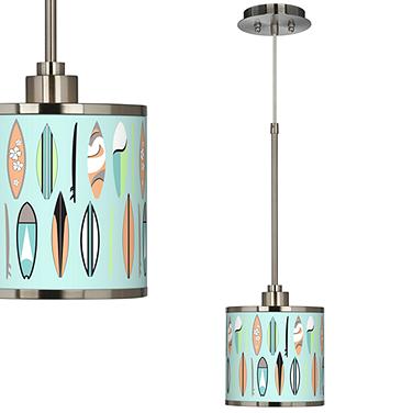 Giclee Glow 7" Wide Coastal Retro Surf Shade Mini Pendant Light