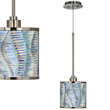 Giclee Glow 7" Wide Siren Shade Pattern Modern Mini Pendant Light