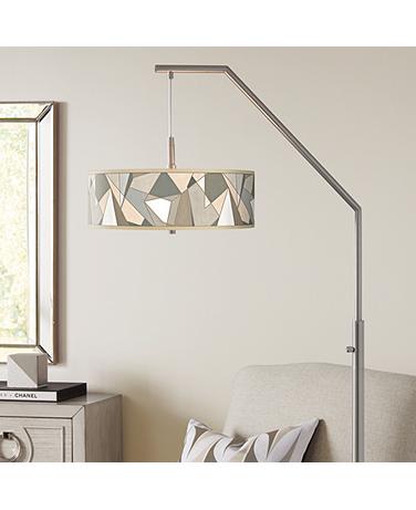 Giclee Glow 71 1/2" High Modern Mosaic I Shade Arc Floor Lamp