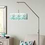 Thumbnail1 of Giclee Glow 71 1/2" Aqua Mosaic Shade Arc Arm Floor Lamp