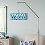 1_Giclee Glow 71 1/2" Blue Diamond Pattern Giclee Shade Arc Floor Lamp