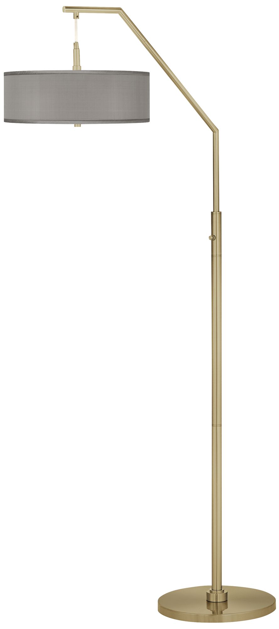 Giclee Glow 71 1/2" Gray Faux Silk Giclee Warm Gold Arc Floor Lamp