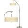 Giclee Glow 71 1/2" High Birch Blonde Shade Modern Arc Floor Lamp