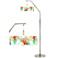 Giclee Glow 71 1/2" High Island Floral Shade Arc Floor Lamp