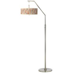 Giclee Glow 71 1/2&quot; High Sedona Pattern Shade Modern Arc Floor Lamp