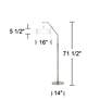 5_Giclee Glow 71 1/2" High Synthesis Shade Modern Arc Floor Lamp more views