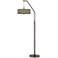 Giclee Glow 71 1/2" Interweave Patina Shade Bronze Arc Floor Lamp