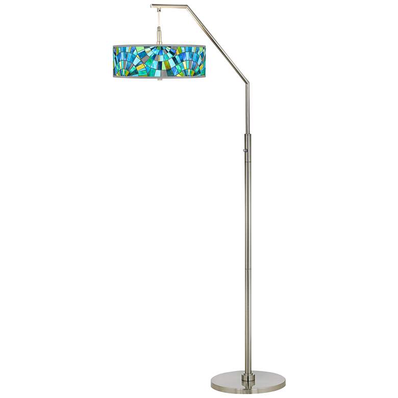 Image 3 Giclee Glow 71 1/2" Lagos Mosaic Shade Modern Arc Floor Lamp