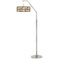 Giclee Glow 71 1/2&quot; Modern Squares Shade Modern Arc Floor Lamp