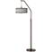 Giclee Glow 71 1/2" Rustic Chic Shade Bronze Downbridge Arc Floor Lamp
