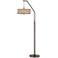 Giclee Glow 71 1/2" Rustic Woodwork Bronze Downbridge Arc Floor Lamp