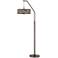 Giclee Glow 71 1/2" Woodwork Diamonds Bronze Downbridge Arc Floor Lamp