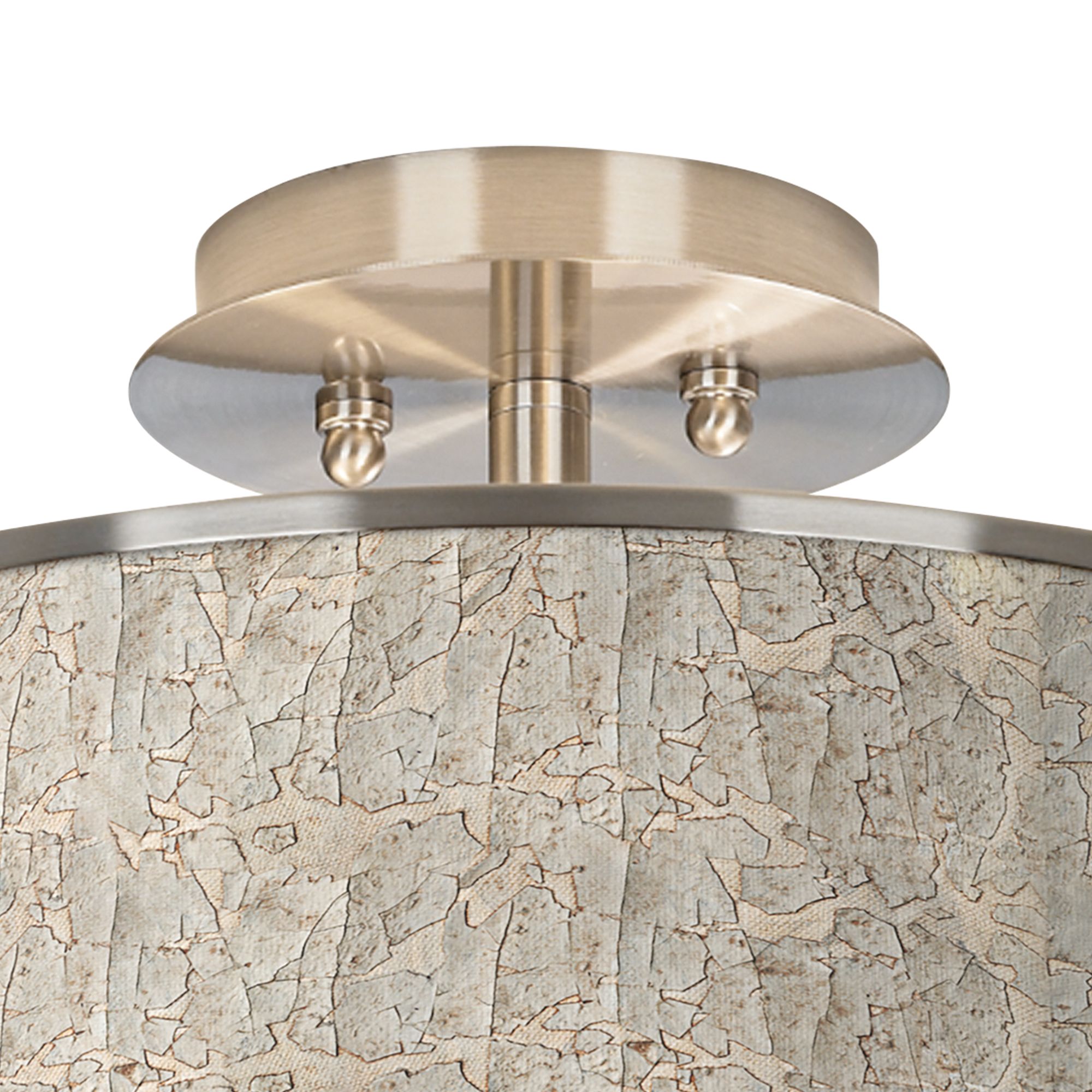 Thumbnail2 of Giclee Glow Al Fresco 14" Wide Nickel Drum Shade Ceiling Light more views