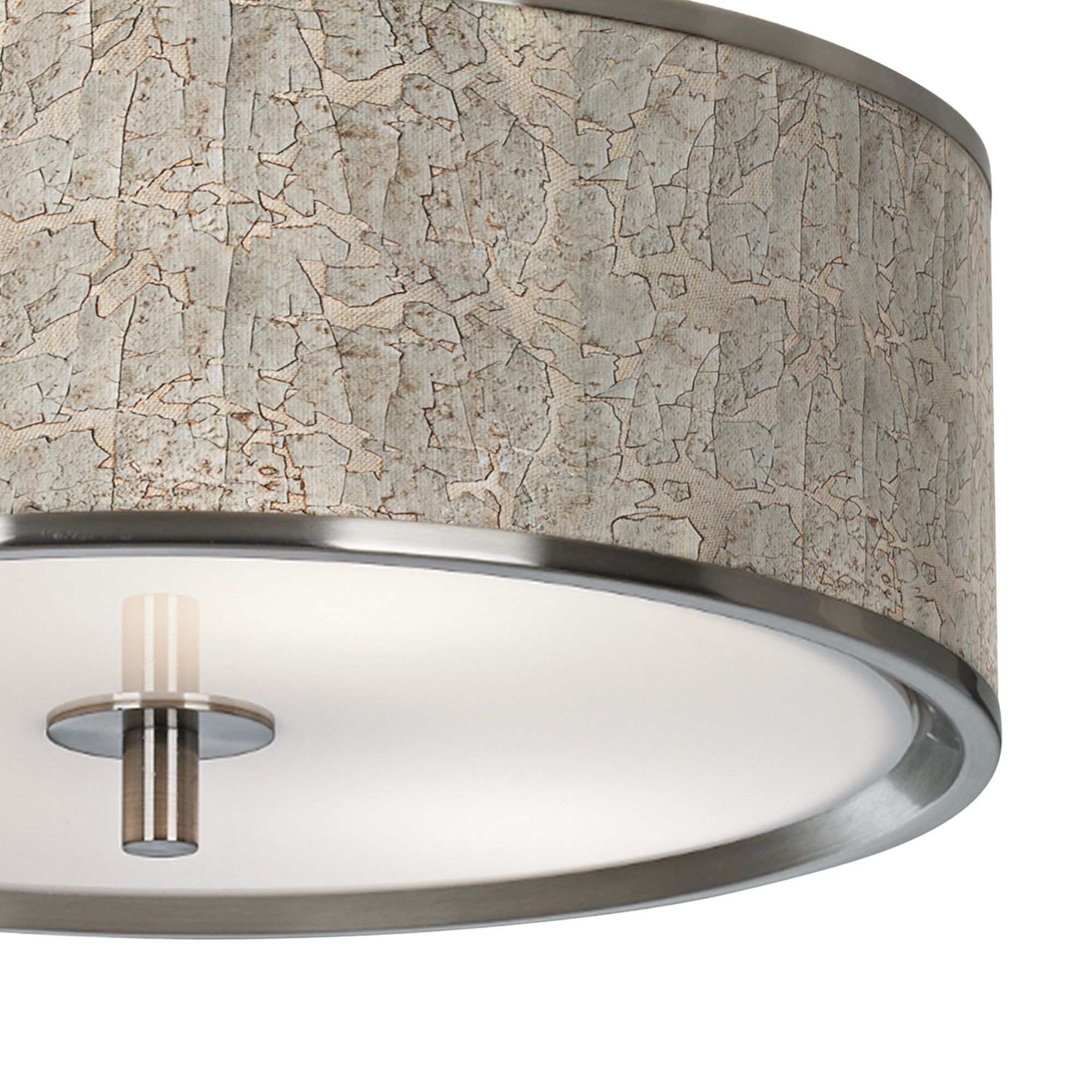 Thumbnail3 of Giclee Glow Al Fresco 14" Wide Nickel Drum Shade Ceiling Light more views