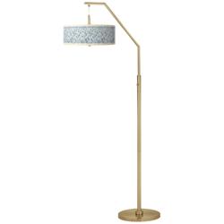 Giclee Glow Amity Shade 71 1/2&quot;  High Warm Gold Arc Floor Lamp
