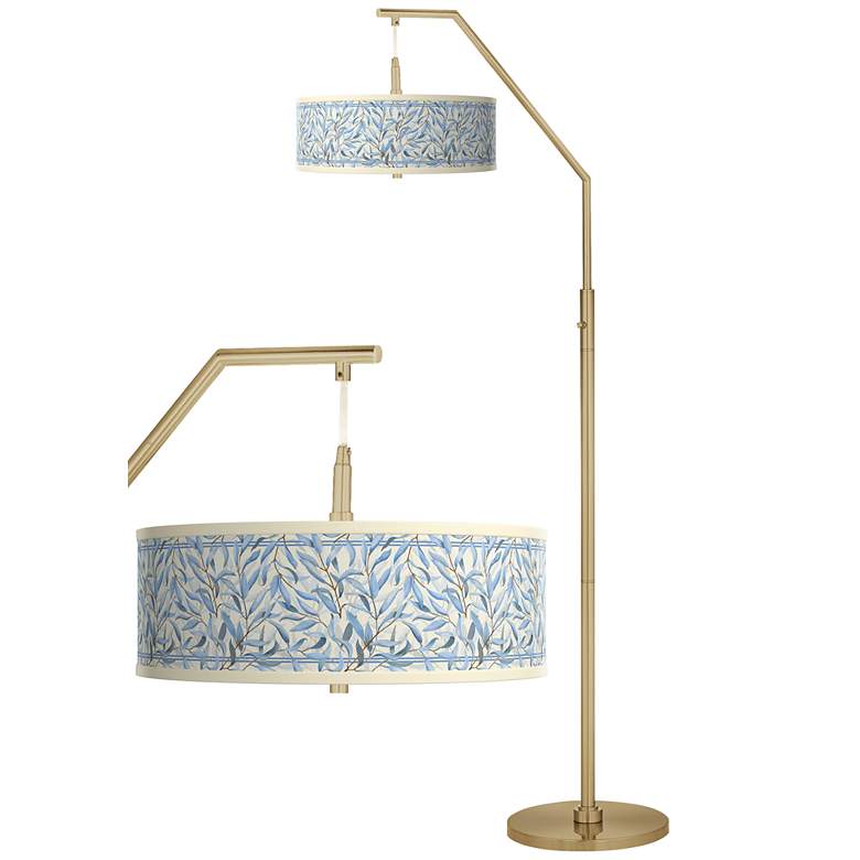 Image 1 Giclee Glow Amity Shade 71 1/2" High Warm Gold Arc Floor Lamp