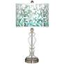 Giclee Glow Apothecary 28" Aqua Mosaic Shade Clear Glass Table Lamp
