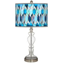 Giclee Glow Apothecary 28&quot; Blue Mosaic Clear Glass Table Lamp