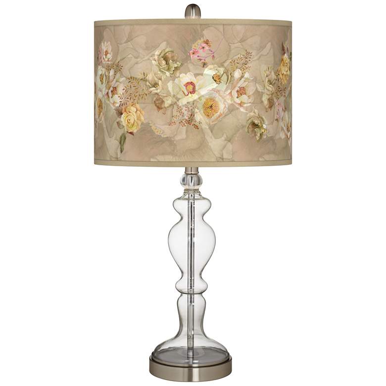 Image 1 Giclee Glow Apothecary 28" Floral Spray Shade Clear Glass Table Lamp