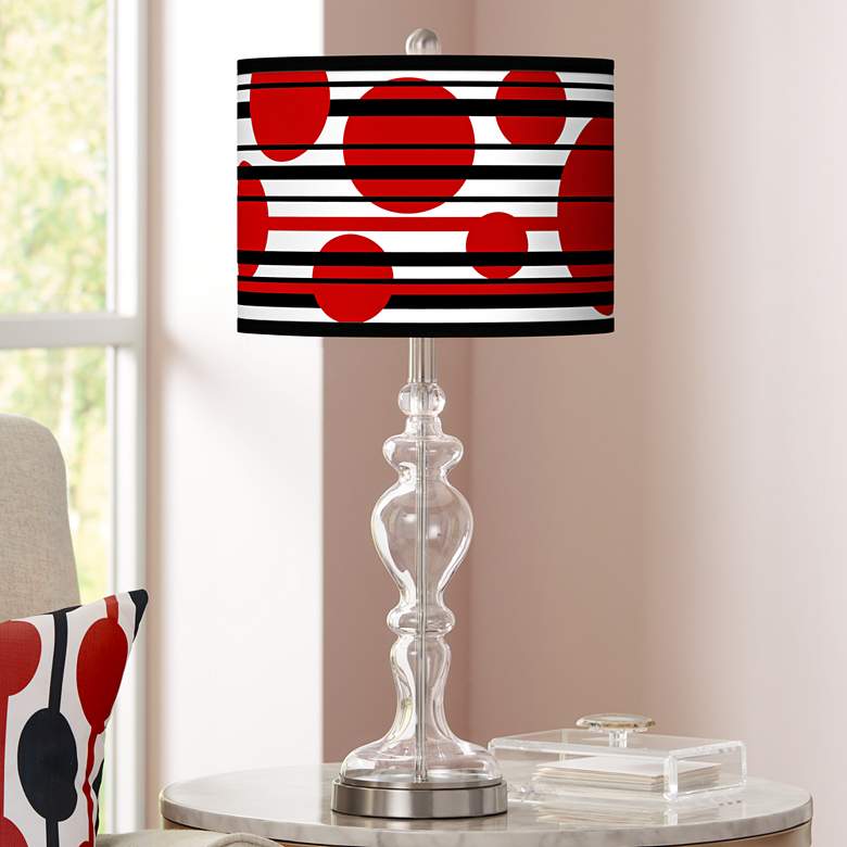 Image 1 Giclee Glow Apothecary 28" Red Balls Shade Clear Glass Table Lamp