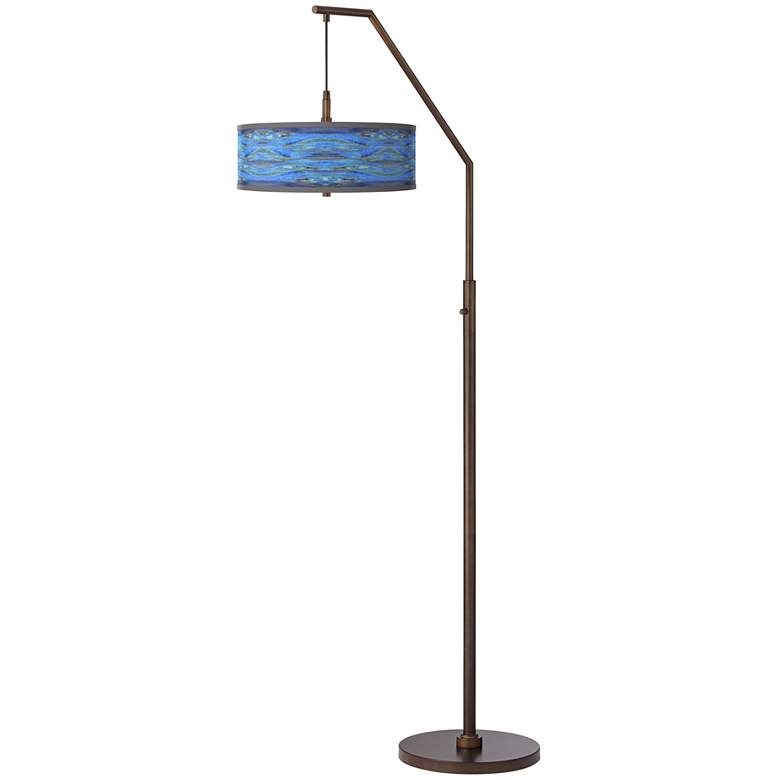 Giclee Glow Arc 71 1/2" Oceanside Shade Bronze Downbridge Floor Lamp ...