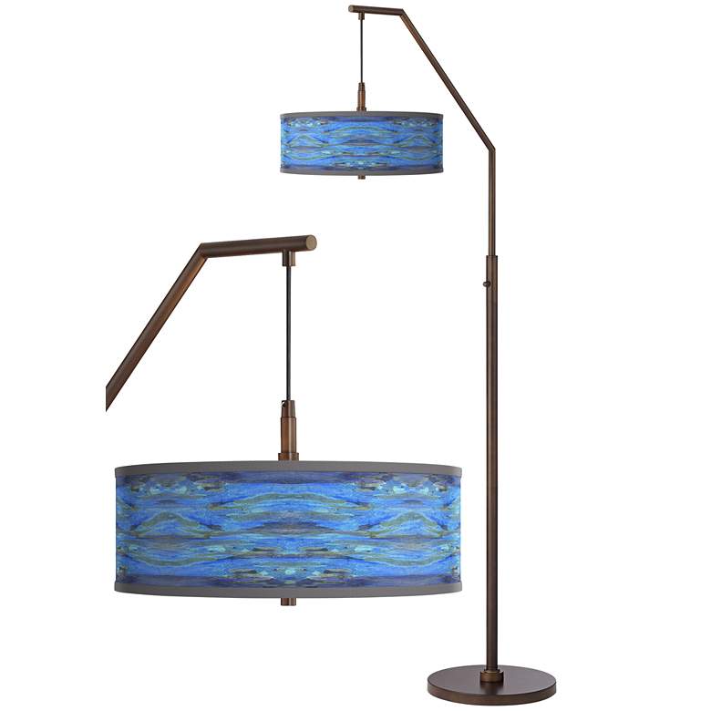 Image 1 Giclee Glow Arc 71 1/2" Oceanside Shade Bronze Downbridge Floor Lamp