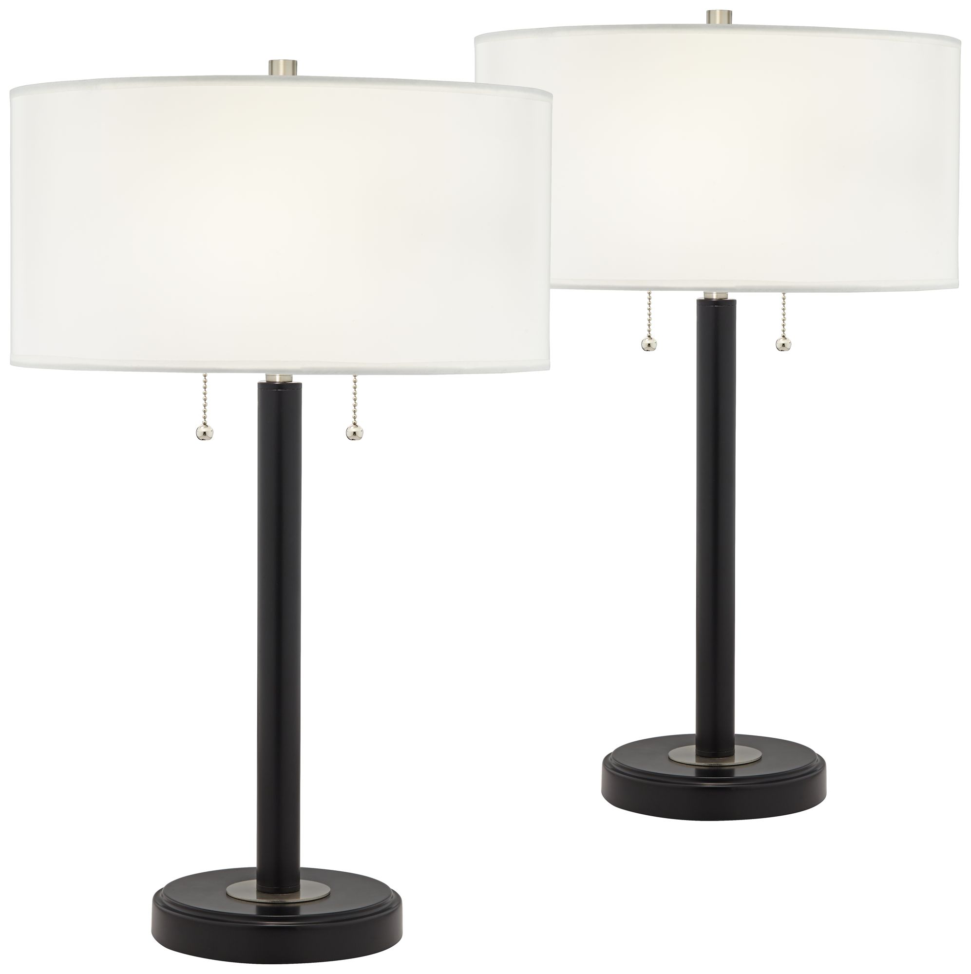 Giclee Glow Arturo 25" High Black Bronze USB Table Lamps Set of 2