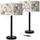 Giclee Glow Arturo 25" Rosy Blossoms Shade USB Table Lamps Set of 2