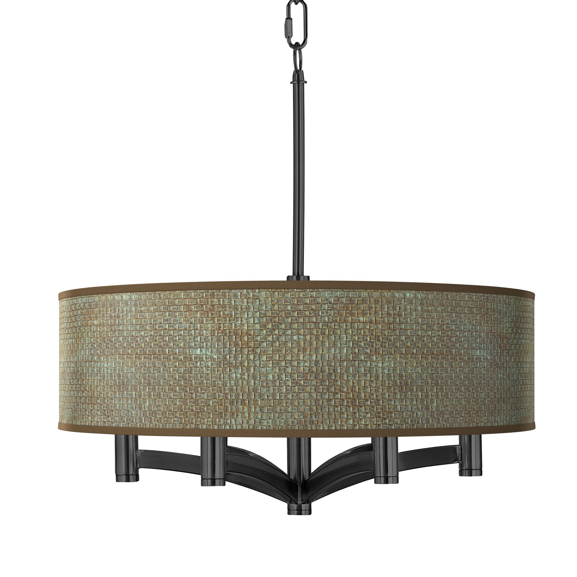 Image Giclee Glow Ava 20" 6-Light Interweave Patina Black Pendant Chandelier