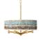 Giclee Glow Ava 20" 6-Light Marble Jewel Shade Gold Pendant Chandelier