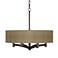 Giclee Glow Ava 20" Burlap Print Shade 6-Light Tiger Bronze Pendant