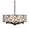 Giclee Glow Ava 20" Craftsman Mosaic 6-Light Bronze Pendant Chandelier