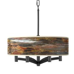 Giclee Glow Ava 20&quot; Embracing Change Shade 6-Light Black Chandelier