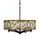 Giclee Glow Ava 20" Magnolia Mosaic 6-Light Bronze Pendant Chandelier