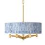 Giclee Glow Ava 20" Wide 6-Light Beachcomb Blue and Gold Chandelier
