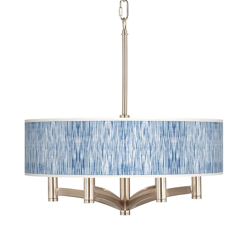 Image 1 Giclee Glow Ava 20" Wide Beachcomb Shade 6-Light Nickel Pendant