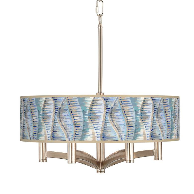 Image 1 Giclee Glow Ava 20" Wide Siren Shade 6-Light Nickel Pendant Chandelier