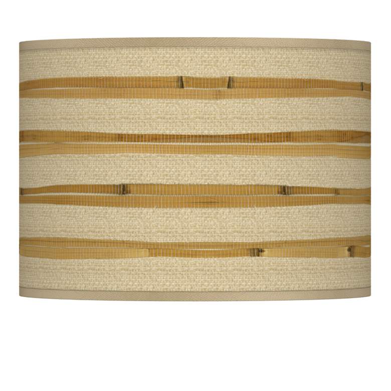 Image 1 Giclee Glow Bamboo Wrap Tropical Coastal Drum Shade 13.5x13.5x10 (Spider)