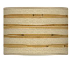 Giclee Glow Bamboo Wrap Tropical Coastal Drum Shade 13.5x13.5x10 (Spider)