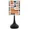 Giclee Glow Black Droplet 23 1/2: Retro Cobblestones Shade Table Lamp