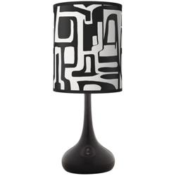 Giclee Glow Black Droplet 23 1/2" High Tempo Shade Modern Table Lamp
