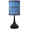 Giclee Glow Black Droplet 23 1/2" Modern Oceanside Blue Table Lamp