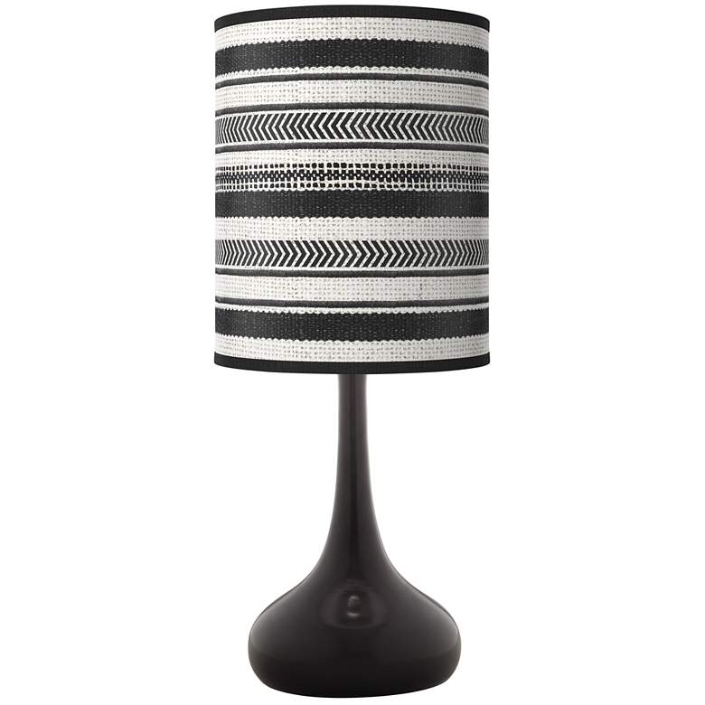 Image 1 Giclee Glow Black Droplet 23 1/2" Stripes Noir Table Lamp