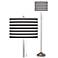 Giclee Glow Black Stripe Shade Brushed Nickel Pull Chain Floor Lamp