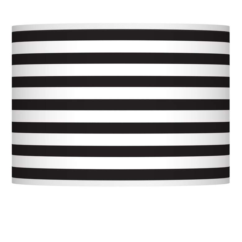 Image 1 Giclee Glow Black White Horizontal Stripes Shade 13.5x13.5x10 (Spider)