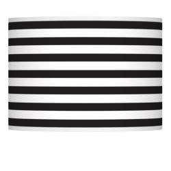 Giclee Glow Black White Horizontal Stripes Shade 13.5x13.5x10 (Spider)