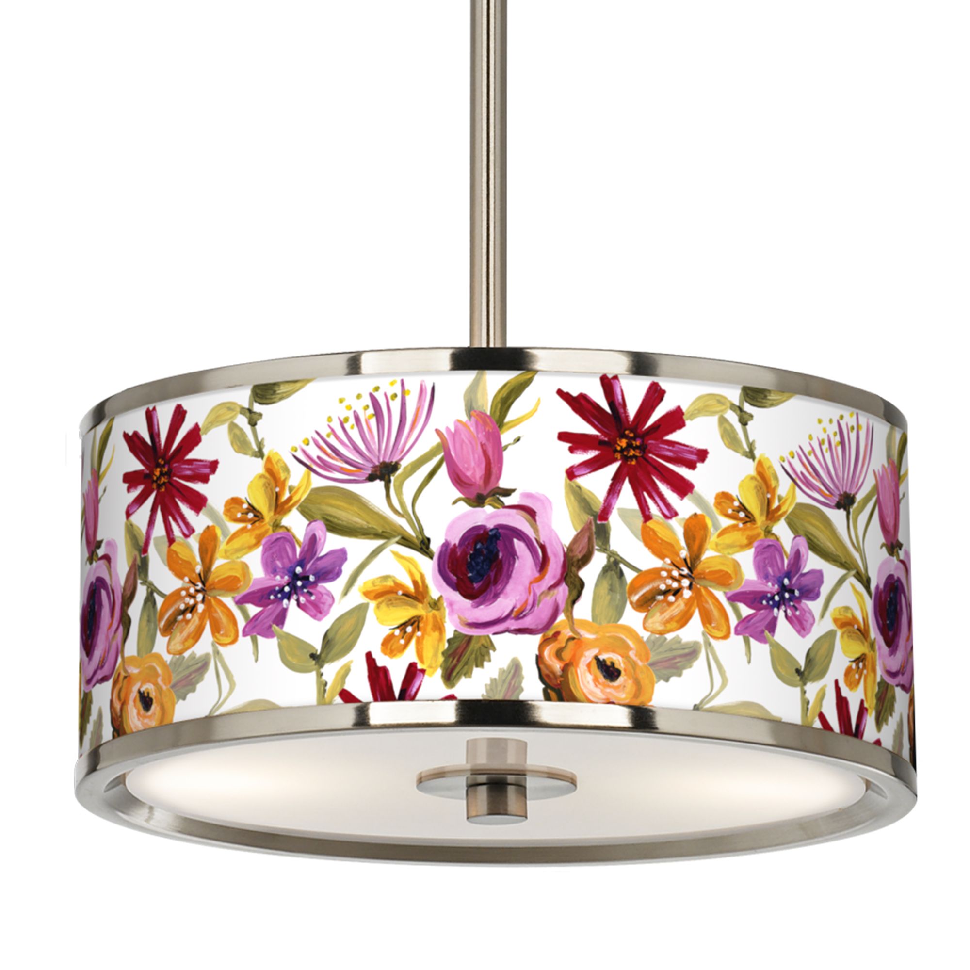 Image 3 Giclee Glow Bountiful Blooms 10 1/4" Wide Mini Pendant more views