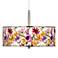 Giclee Glow Bountiful Blooms Pattern 16" Wide Drum Pendant Light