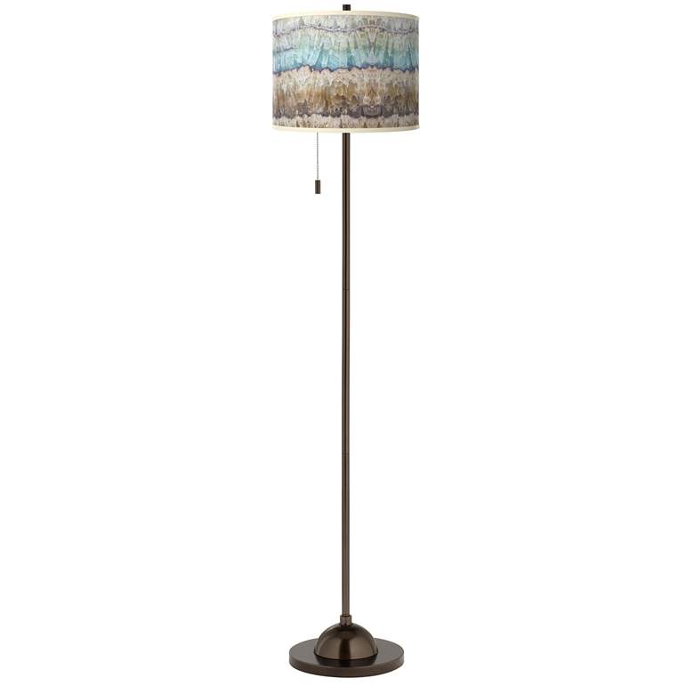 Image 2 Giclee Glow Bronze Club 62" High Marble Jewel Shade Floor Lamp